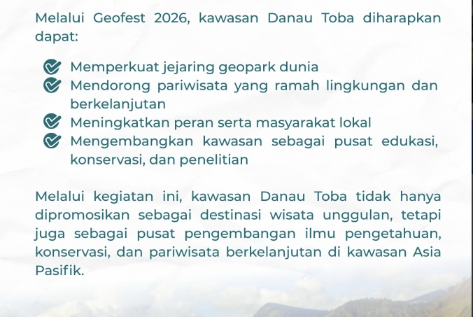 Sumateras Utara Siap Menjadi Tuan Rumah The 7th Geotourism Festival di Kawasan Danau Toba